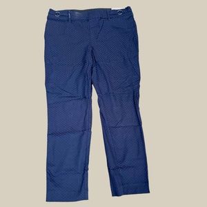 Maurices Medium Navy with Navy Small Diamond Pattern Sheen Crop Trouser Pants